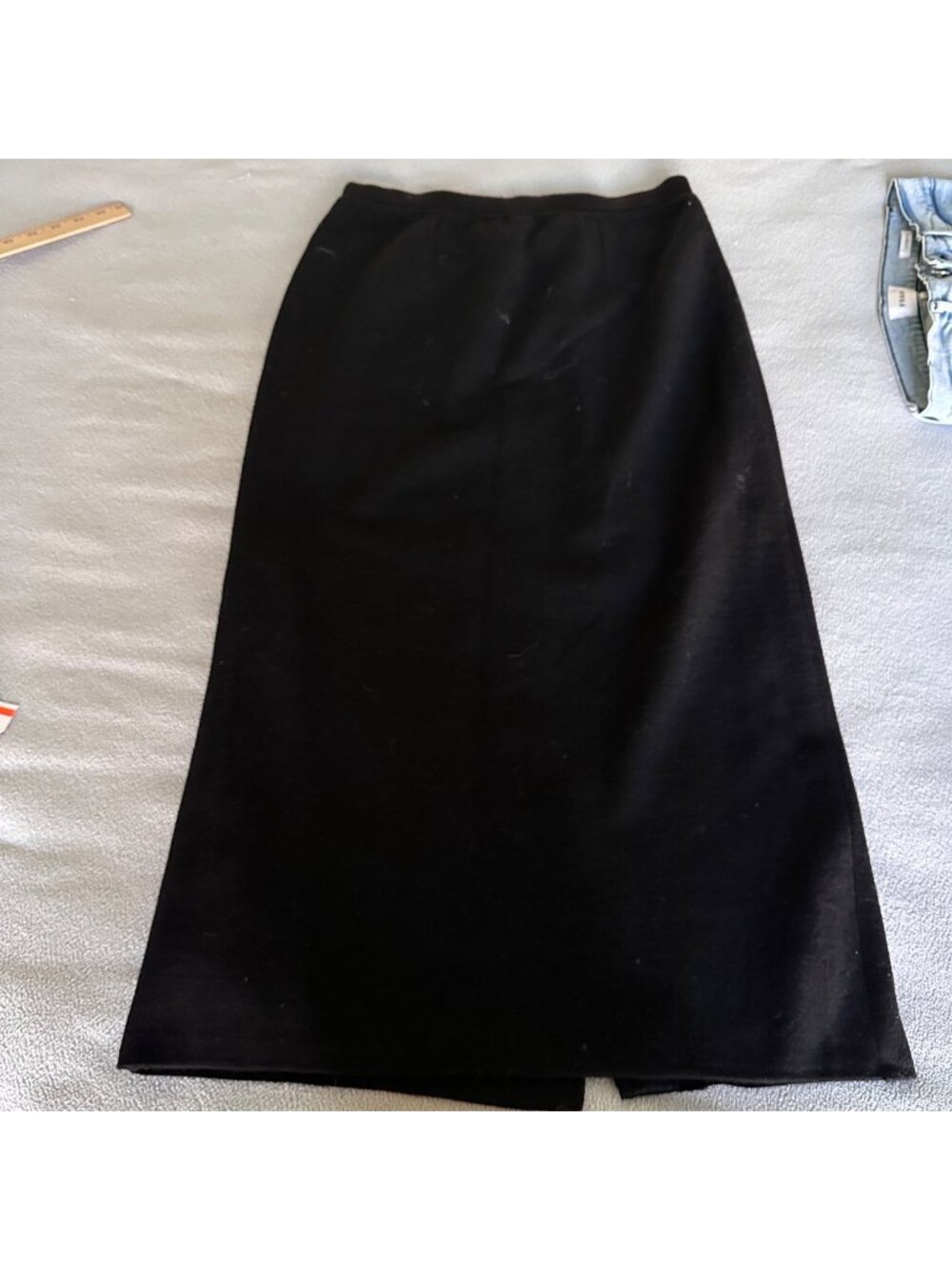 Escalier Wool Skirt Womens Small 4/6 Knit Long Lined Classic‎ Quality Black